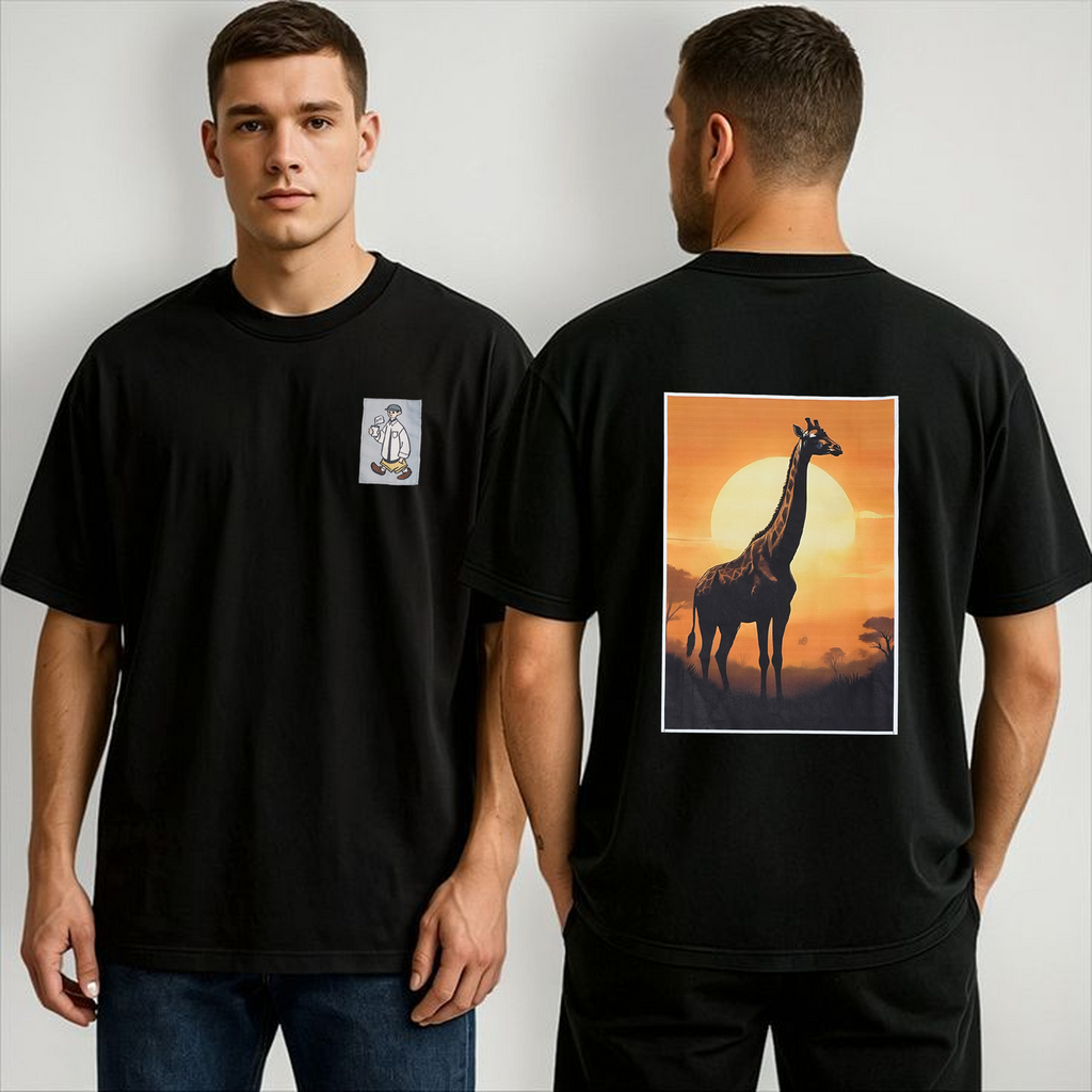 SUNSET GIRAFFE  Oversized Tshirt