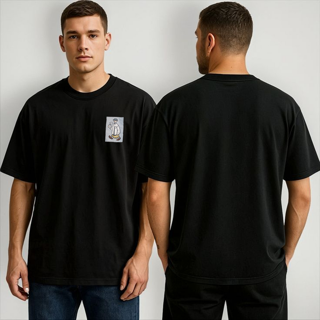 Black Solid Oversized Tshirt