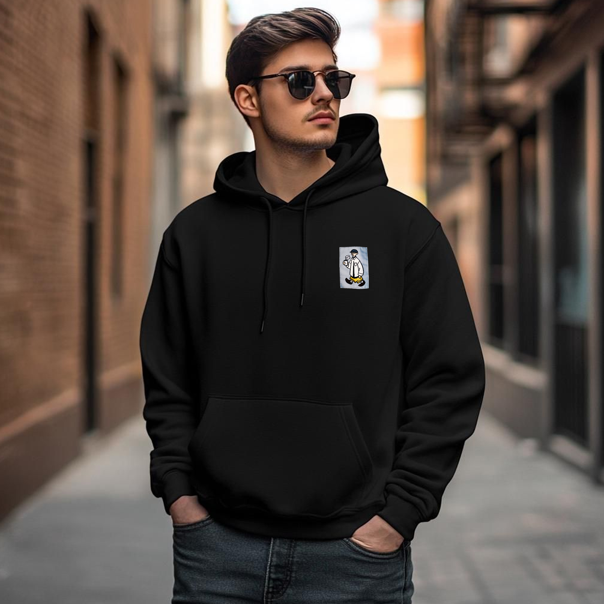 Giraffe Sunset Black Hoodie
