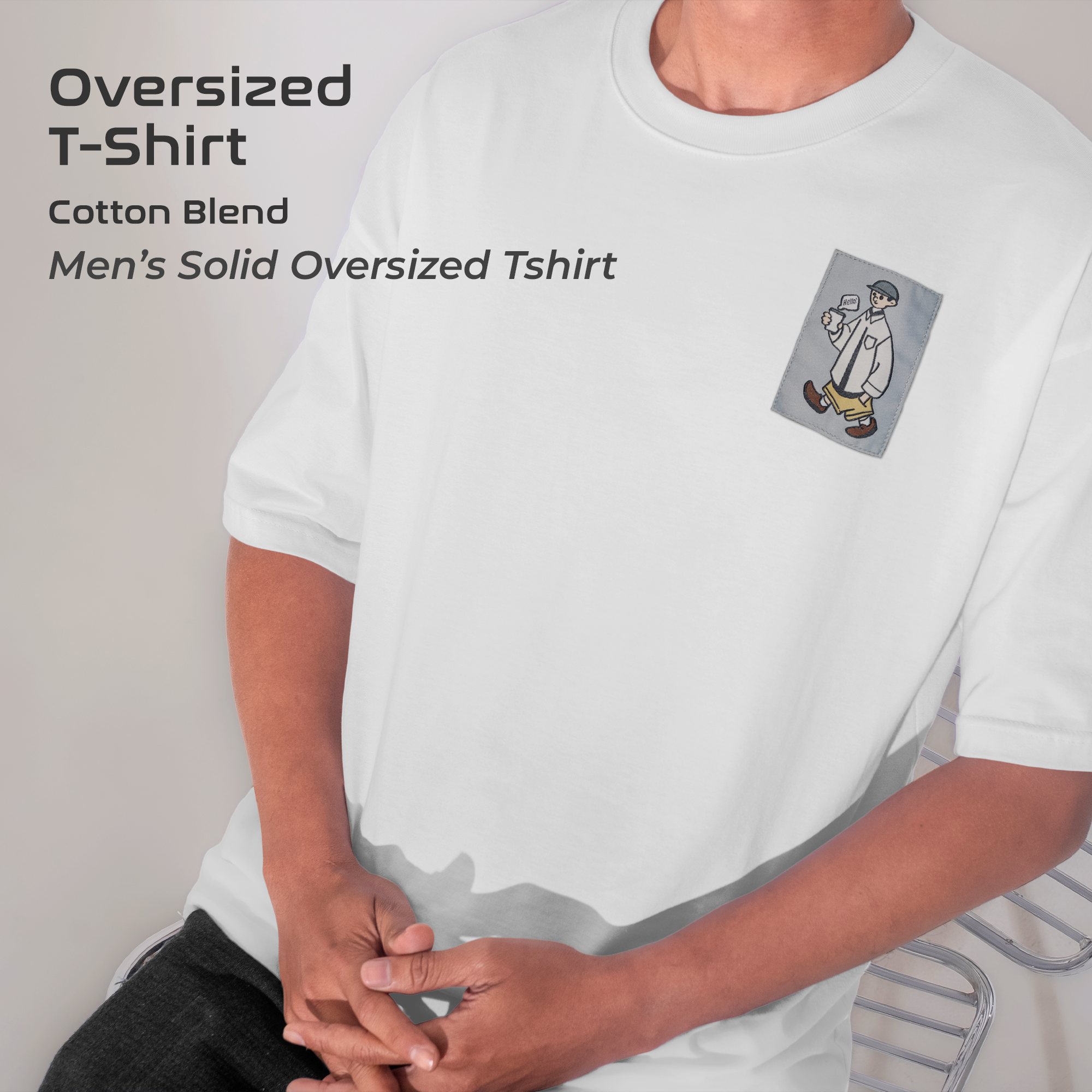 White Solid Oversized Tshirt