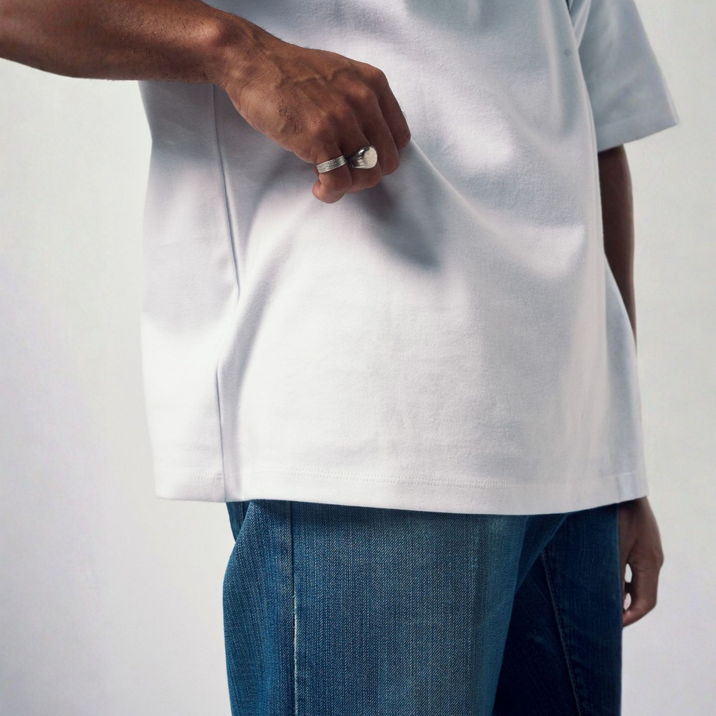 White Solid Oversized Tshirt