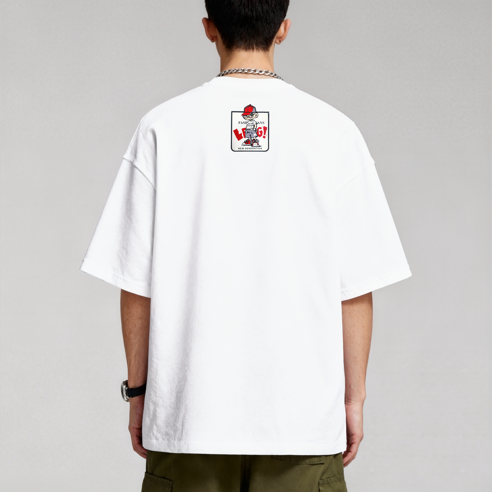 White Solid Oversized Tshirt