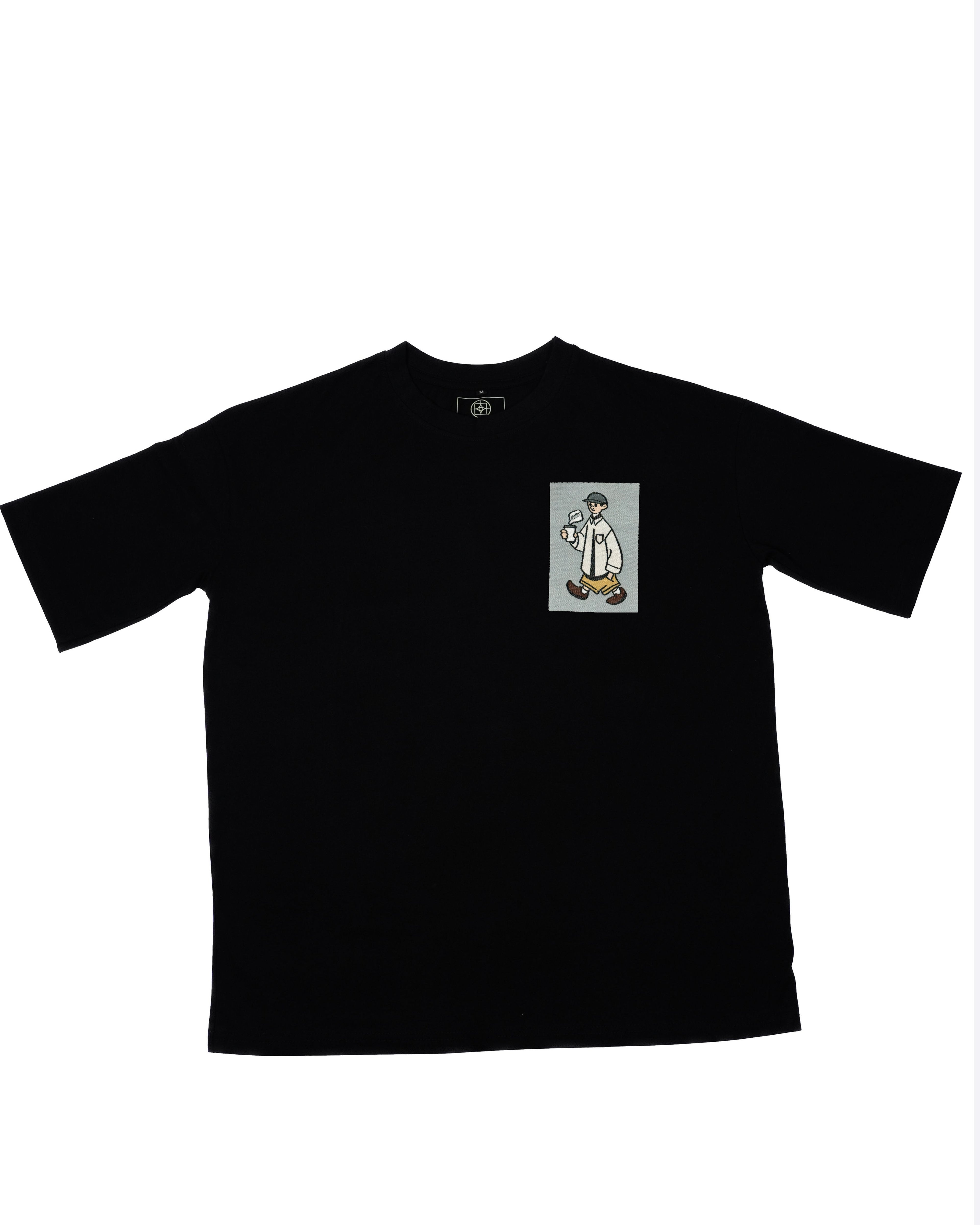 Black Solid Oversized Tshirt